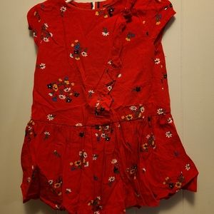 Tommy hilfiger red dress with floral print, size 24 months
